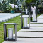 Solar garden lights LED bollard stainless steel black waterproof, 3 sizes