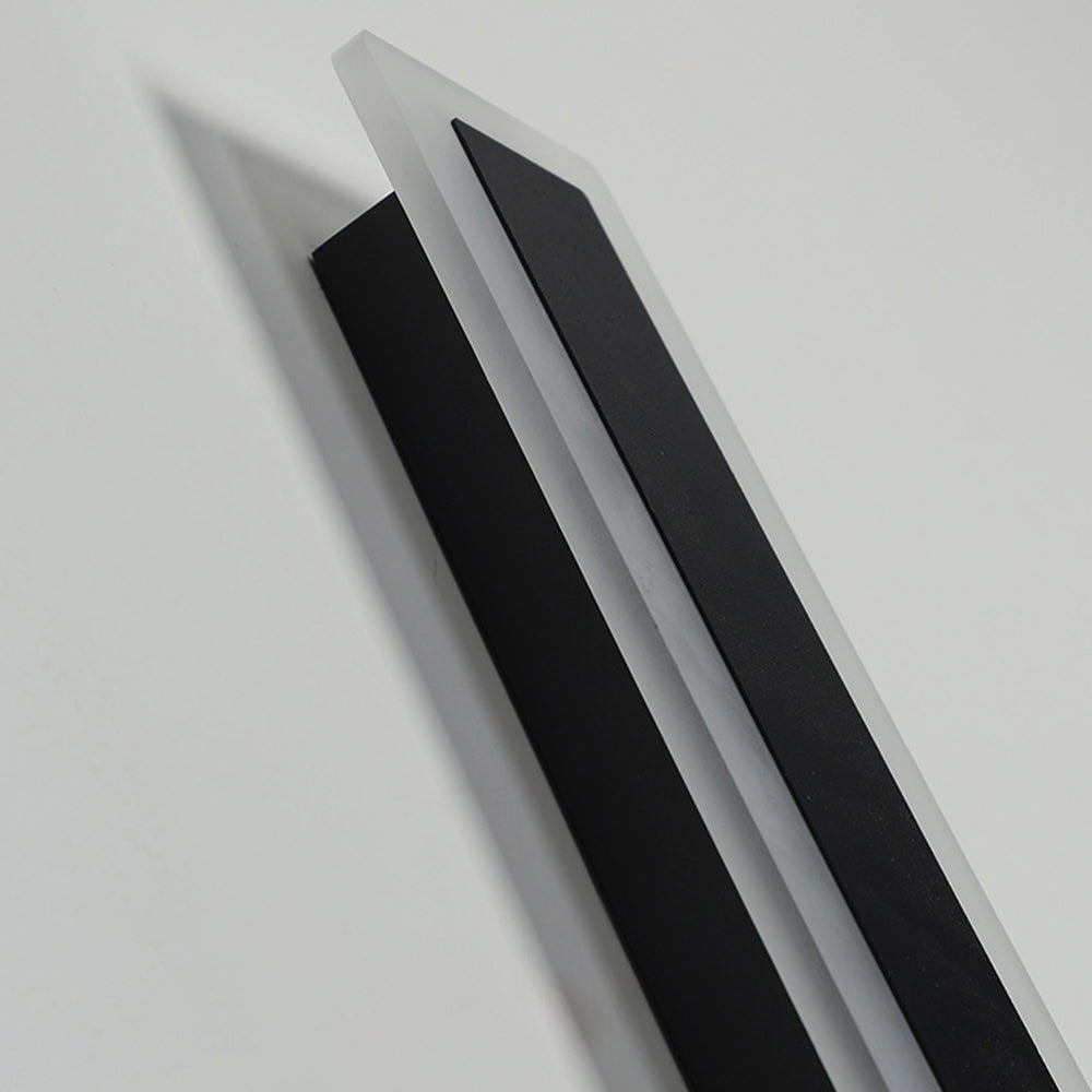 Linear outdoor wall light IP65 black LED strip design, 8cm wide, multiple heights