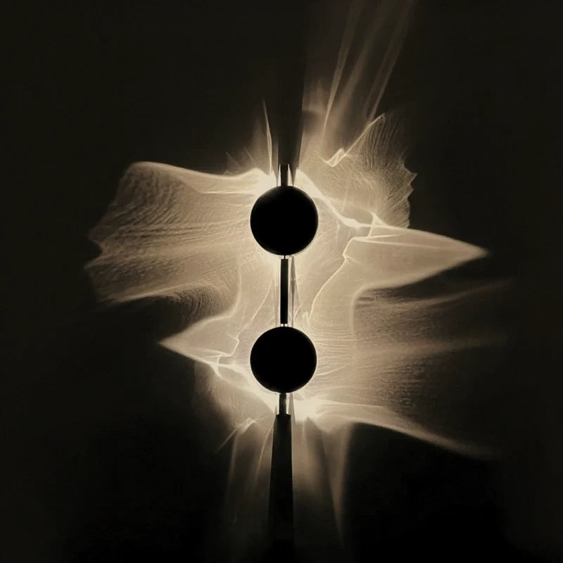 Wall sconce with ripple light effect, 180° rotatable, aluminum warm white, modern minimalist