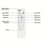 2-in-1 dimmable socket fan E26 E27 with remote control, LED ceiling fan