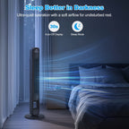Bladeless Tower Fan | 60° Oscillation, Quiet | 3-Speed, 12-Hour Timer