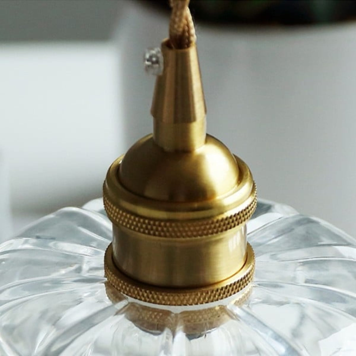 Glass pendant light bohemian warm LED glow, copper and glass shade