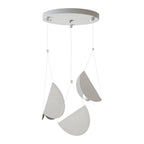 Minimalist white glider pendant lamp, folded metal crescent, 1/3/6-light modern ceiling light