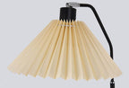Minimalist floor lamp with pleated fabric shade, iron body, standing lamp for living room