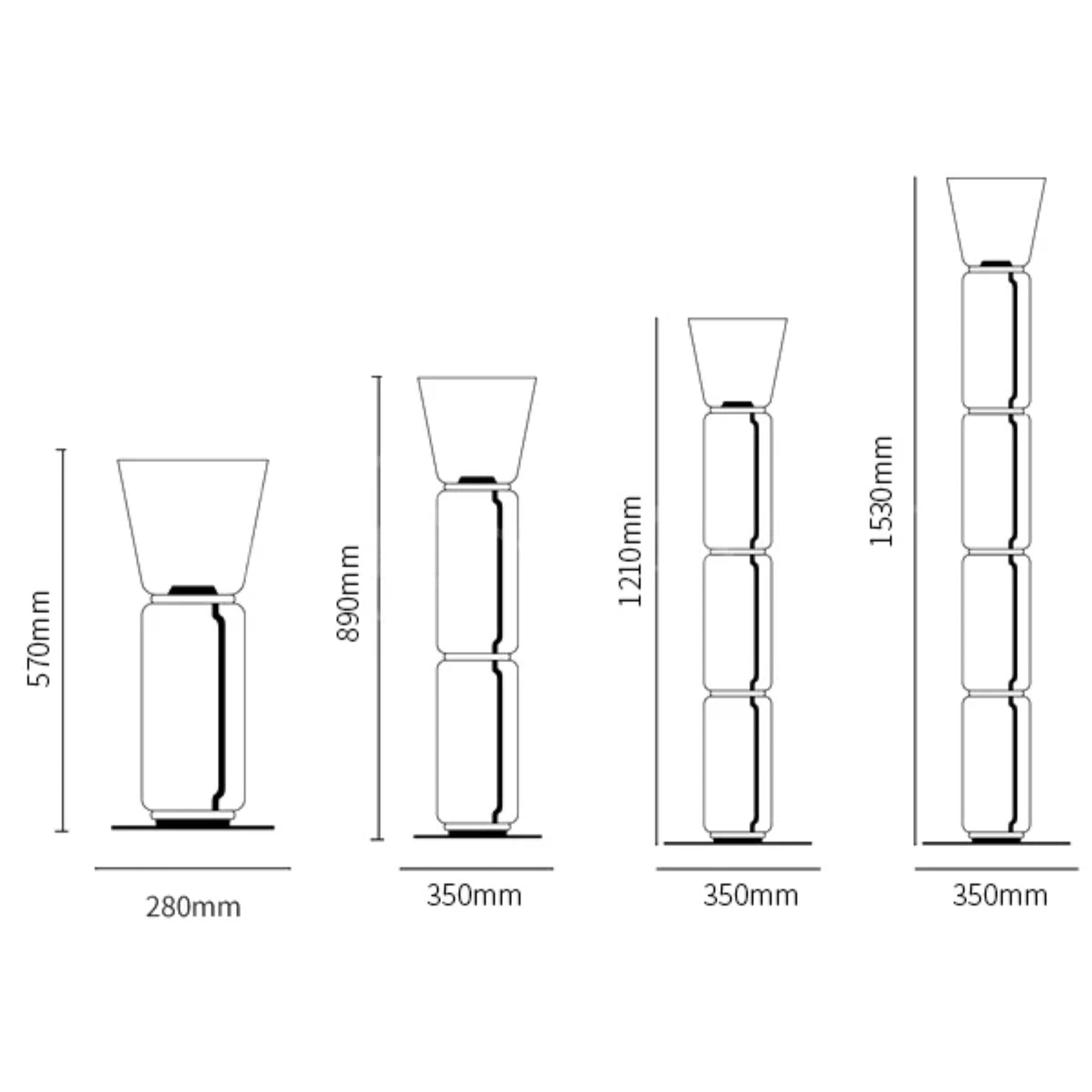 Modern Glass Floor Lamp - LED Cylindrical Dimmable