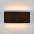 LED wall light Japanese wooden square rectangle rubberwood minimalist design