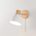 Nina | Wall Sconce | Modern Minimalist LED, Wooden Cone, 1-Light | Iron & Wood