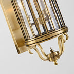 Linear outdoor wall light vintage mid-century IP65, copper and bronze finish, warm LED