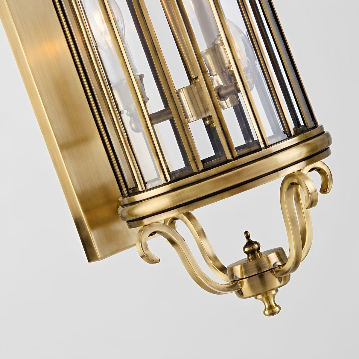 Linear outdoor wall light vintage mid-century IP65, copper and bronze finish, warm LED