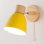 Nina | Wall Sconce | Modern Minimalist LED, Wooden Cone, 1-Light | Iron & Wood