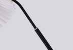 Minimalist floor lamp with pleated fabric shade, iron body, standing lamp for living room