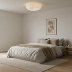 Flush mount ceiling light modern round tri-color white, living room bedroom
