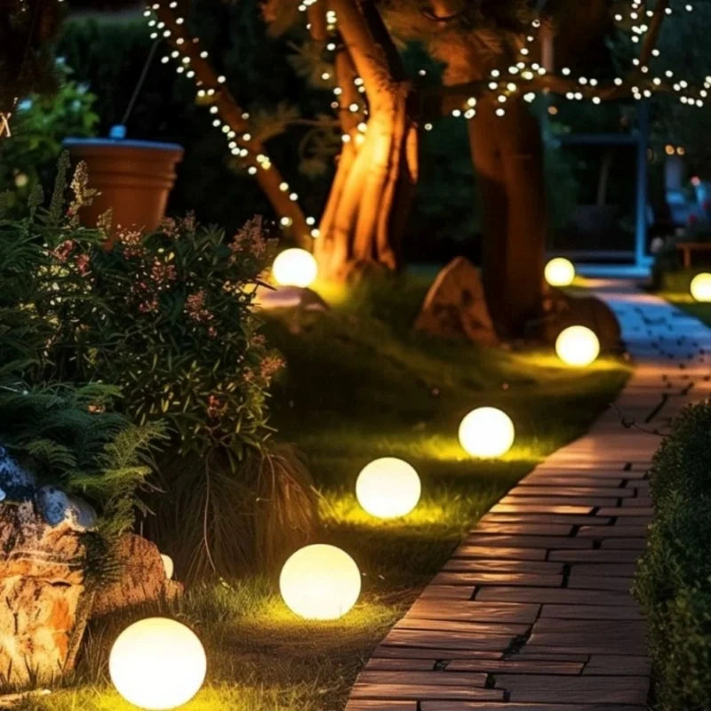 Spherical Garden Light with 16 colors and remote control, solar and USB, weatherproof outdoor LED