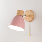 Nina | Wall Sconce | Modern Minimalist LED, Wooden Cone, 1-Light | Iron & Wood