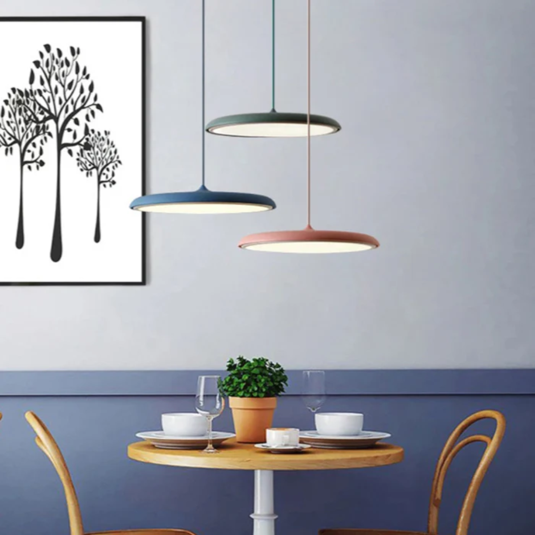 Scandinavian pendant light dining table lamp, adjustable LED warm white, minimalist design