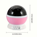 Star projector night table lamp with rotating dome, USB rechargeable LED