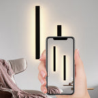 Linear LED outdoor wall lamp black IP65, minimalist design for garden and corridor