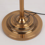 Floor lamp with fabric dome shade and metal base, available in multi colour options for bedroom