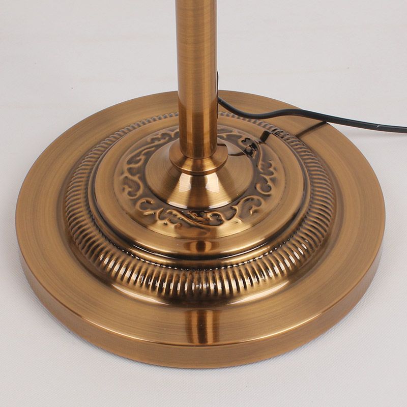 Floor lamp with fabric dome shade and metal base, available in multi colour options for bedroom