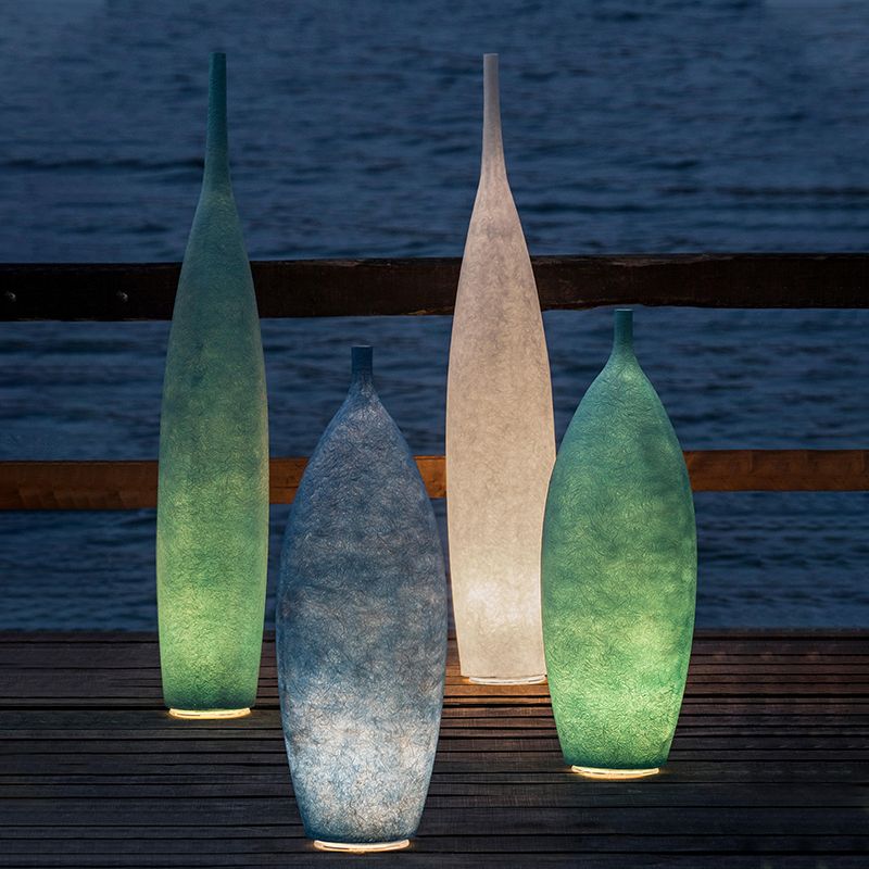 Resin floor lamp bottle vase design multi colour LED, 92cm and 142cm height options