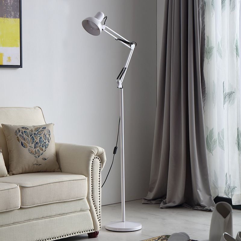 Folding metal floor lamp modern minimalist design, available in black, white, red, yellow and silver