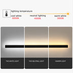 Linear LED outdoor wall lamp black IP65, minimalist design for garden and corridor