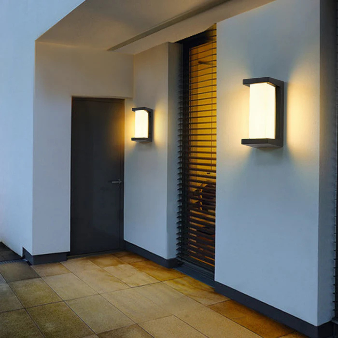 Outdoor wall light with motion sensor LED, IP65 weatherproof, modern design