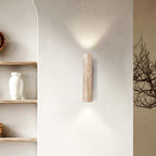 Travertine Wall Light | Warm LED, Natural Stone & Wood | 3 Sizes