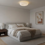 Flush mount ceiling light modern round tri-color white, living room bedroom