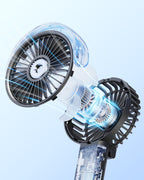 Outdoor misting fan portable foldable 180° handheld with nano-mist spray and 3 speeds