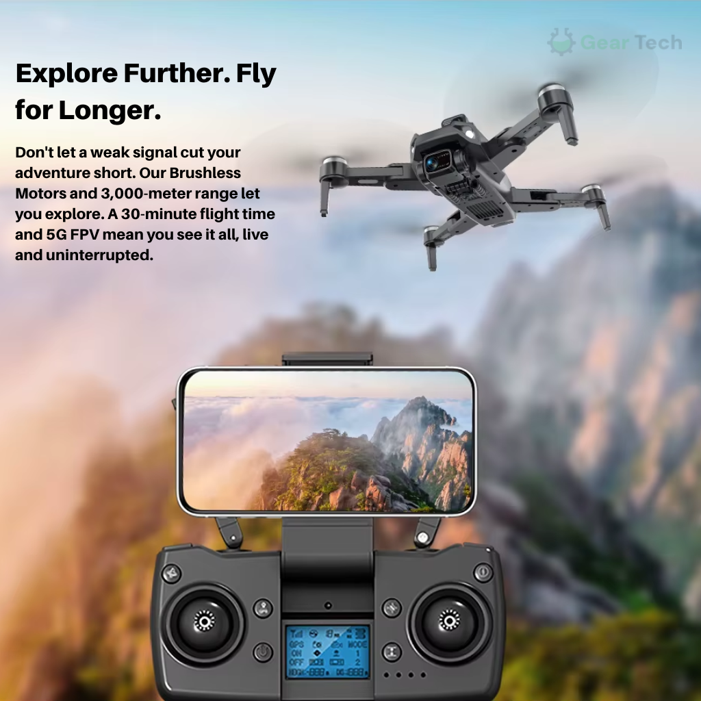 Professional Camera Drone | 8K Dual Camera, GPS Stabilization, Brushless Motors