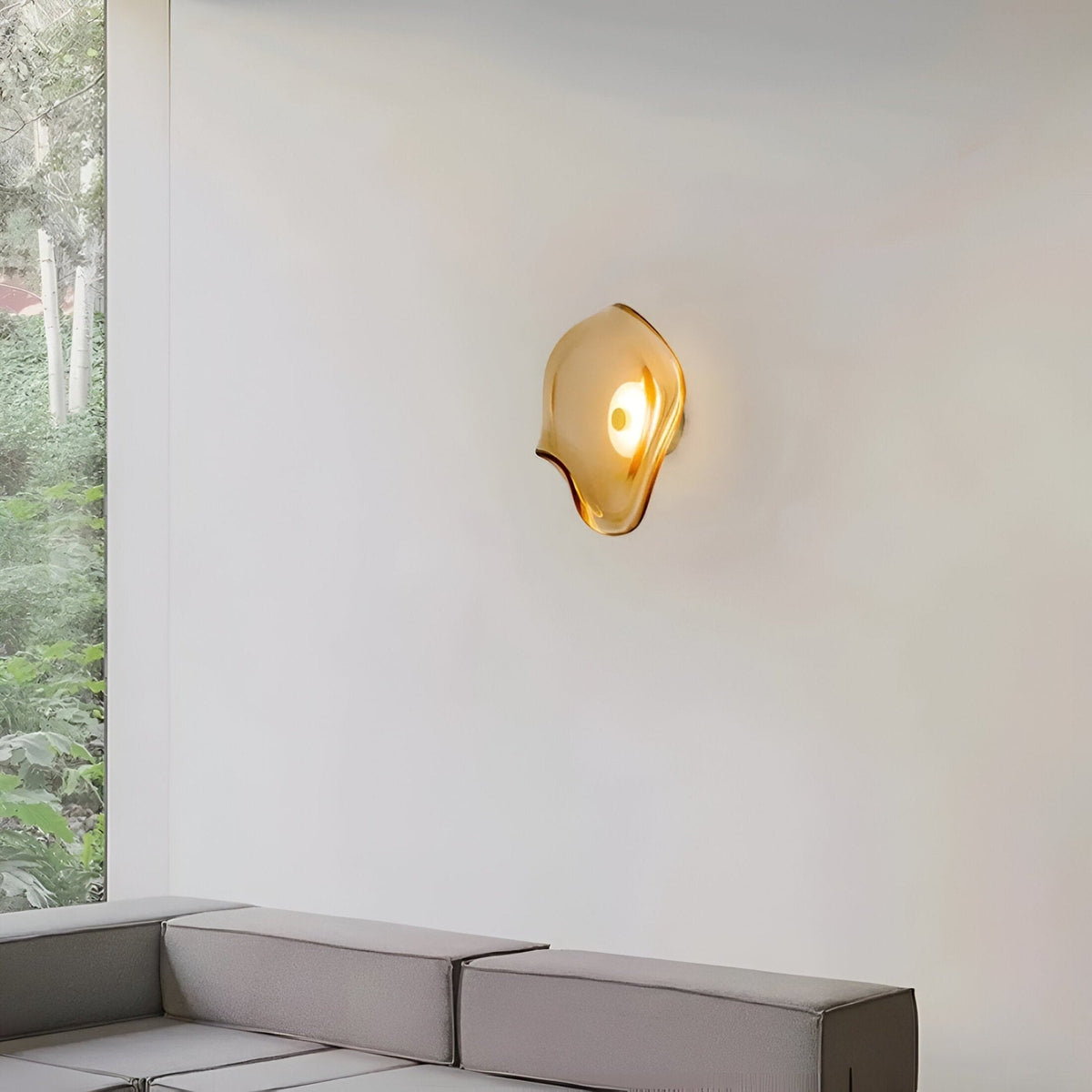 Glass wall light modern LED warm glow hardwired, living room bedroom hallway