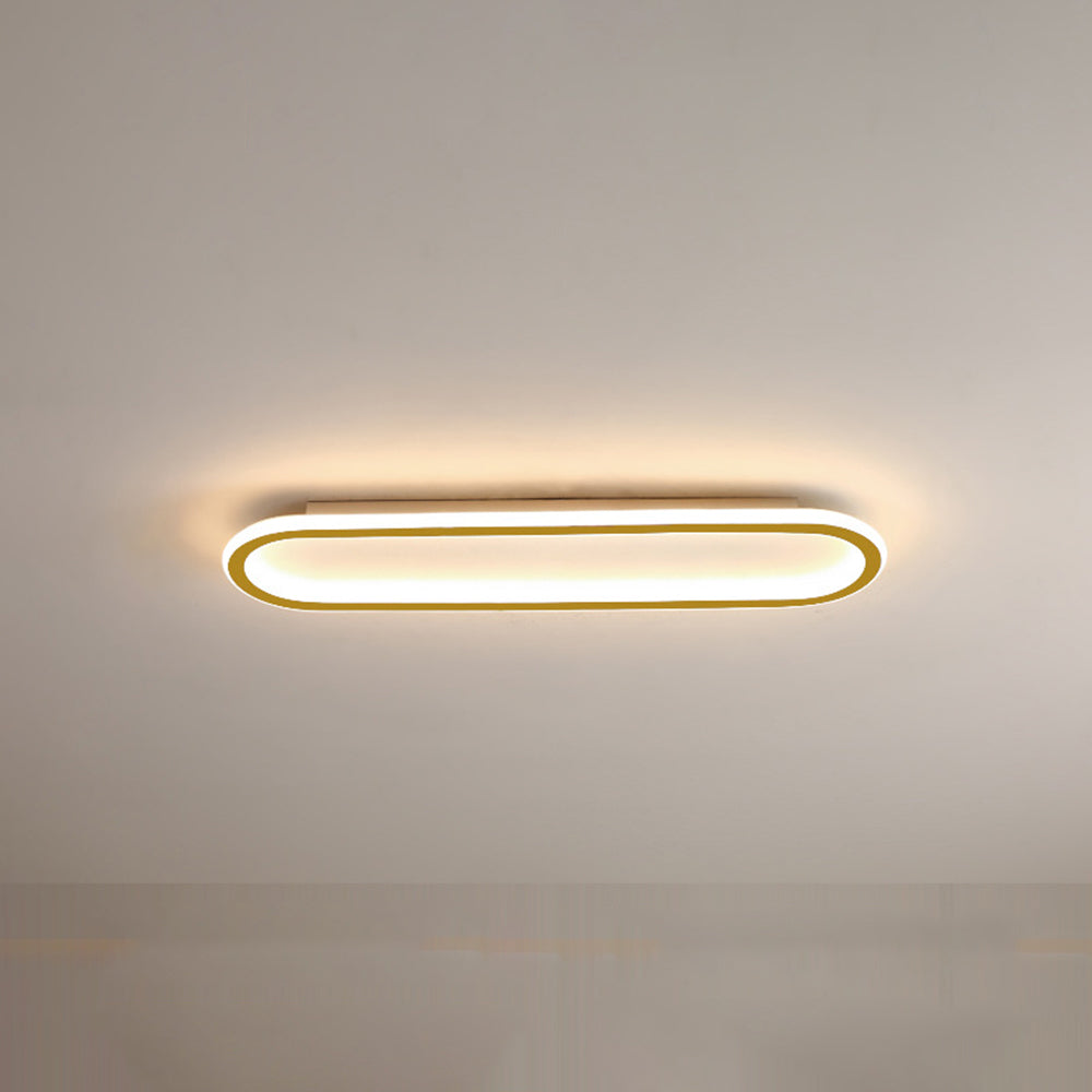 LED ceiling light minimalist elliptical metal acrylic in black, gold, rose gold flush mount
