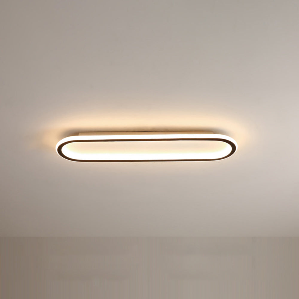LED ceiling light minimalist elliptical metal acrylic in black, gold, rose gold flush mount