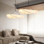Fabric pendant light with stepless dimming and remote control, modern white shade