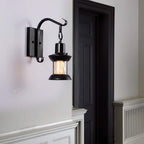 Industrial retro indoor wall lamp with metal body, E27 base, black and bronze finish