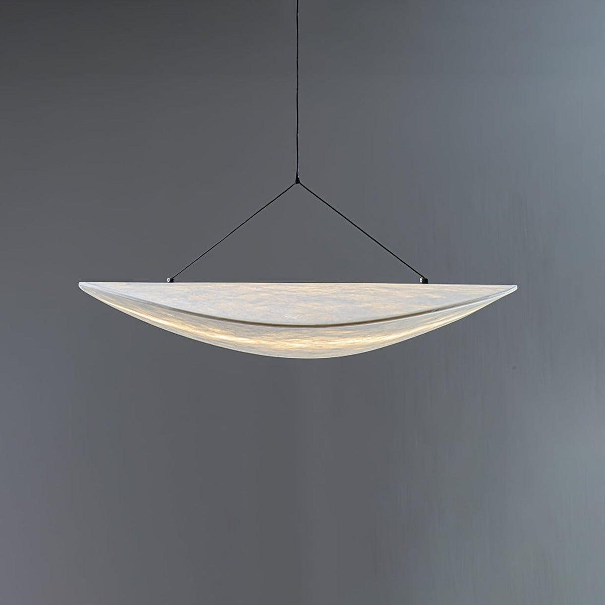 Fabric pendant light with stepless dimming and remote control, modern white shade
