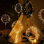 LED Balloons Transparent Warm White 45cm Set 10 Pieces 3m Light String Reusable Latex-Free Party Decoration Battery