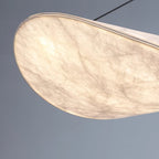 Fabric pendant light with stepless dimming and remote control, modern white shade