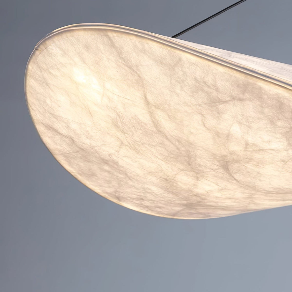 Fabric pendant light with stepless dimming and remote control, modern white shade
