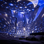 Star projector night table lamp with rotating dome, USB rechargeable LED