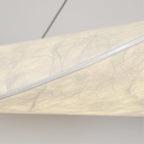 Fabric pendant light with stepless dimming and remote control, modern white shade
