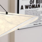 Fabric pendant light with stepless dimming and remote control, modern white shade