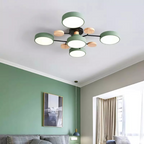 LED ceiling light modern multi-spot chandelier with metal frame and acrylic shade