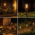 Solar garden lights waterproof pathway stake lights warm white outdoor