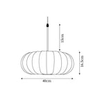 Fabric pendant light modern silk shade for living and dining room, hardwired matte finish