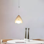 Minimalist white glider pendant lamp, folded metal crescent, 1/3/6-light modern ceiling light