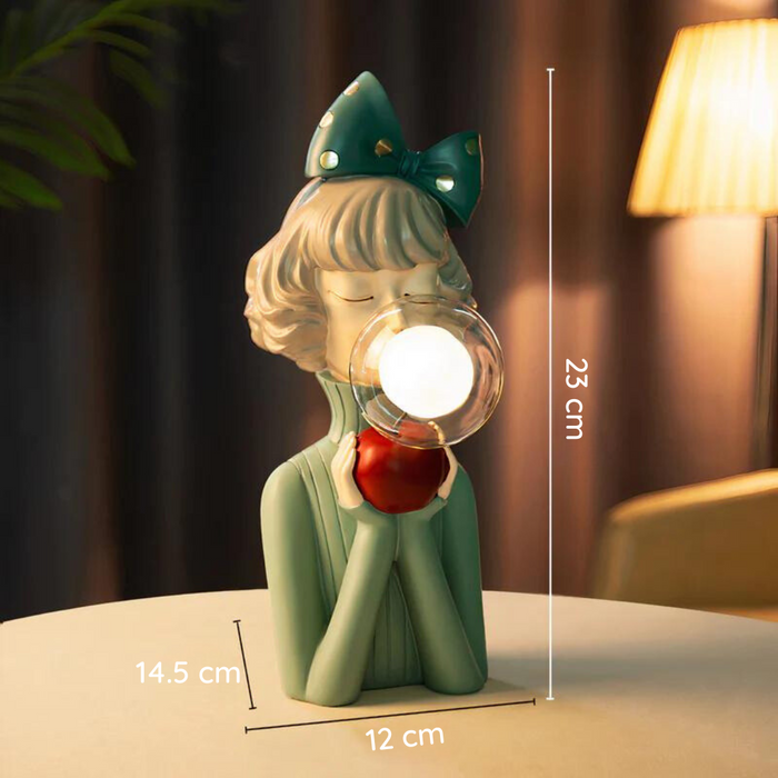 Cute Girl Table Lamp - LED USB Bedside Light