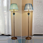 Floor lamp with fabric dome shade and metal base, available in multi colour options for bedroom