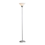 Floor lamp with cup-shaped acrylic shade and metal pole, minimalist multi-colour design
